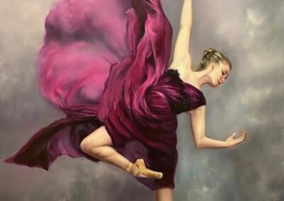 Oil on canvas 64x64 inch VIOLET BALANCE